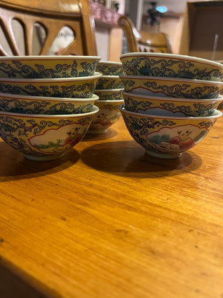 Rare Chinese Jingdezhen Famille Rose? 3.5" Porcelain Bowl EACH