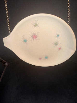 Vintage Grant Crest Tempo Mid-Century MCM Atomic Starburst Serving Platter Speckled VV