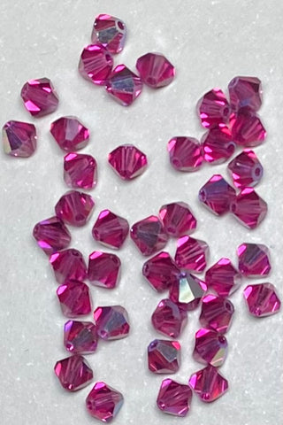 Swarovski Bicone 4mm AB Fuchsia 40 pk