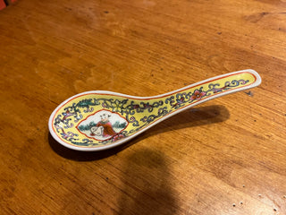 Rare Chinese Jingdezhen Famille Rose?  5.5" Soup Spoon EACH