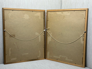 1950s Victorian Ballroom Dancing Prints Set of 2 Gold Framed Gilt Pair