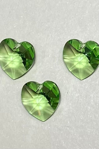 Swarovski Hearts 14mm Peridot 3pk