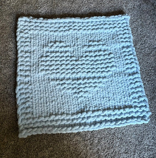 Light Blue Baby/Lap blanket with textured heart