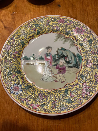 Rare Chinese Jingdezhen Famille Rose? 9" Porcelain Dinner Plate EACH