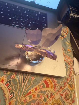 Signed by Oleg Cassini Pink Butterfly Paperweight figurine VV
