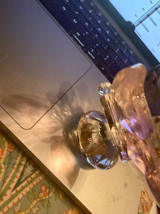 Signed by Oleg Cassini Pink Butterfly Paperweight figurine VV