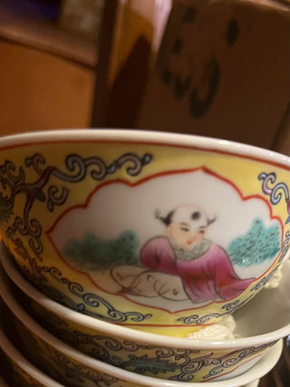 Rare Chinese Jingdezhen Famille Rose? 3.5" Porcelain Bowl EACH
