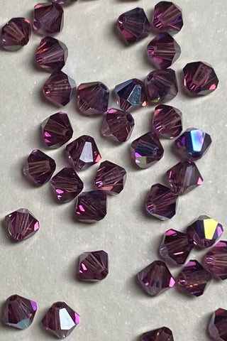 Swarovski Bicone 4mm AB Amethyst 40 pk