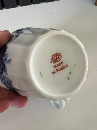 Vintage Russian blue 22k gold porcelain teacup