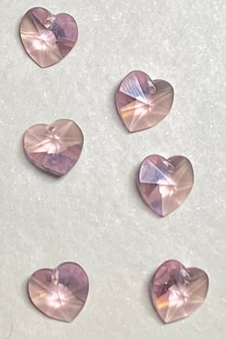 Swarovski Hearts 10mm Lt Amethyst 6 Pack