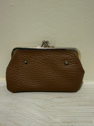 Vintage Faux Leather Taupe Coin Purse