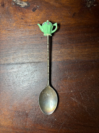Vtg Silver plated teapot spoon