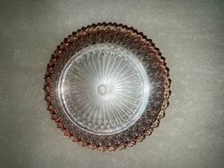 V Indian Glass Diamond Point Ruby Flash Red 5in Cranberry Candy Dish