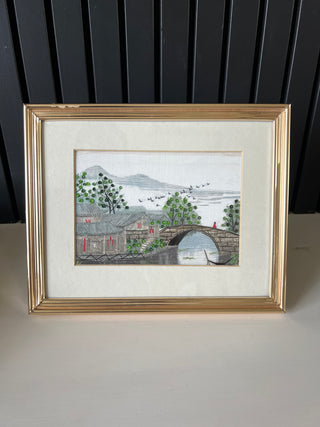 Framed Chinese embroidery