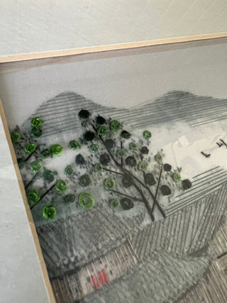 Framed Chinese embroidery