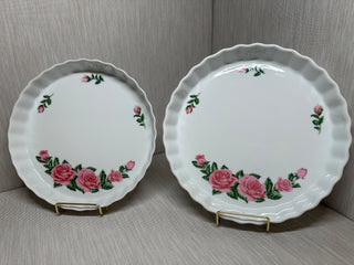 Christineholm Porcelain Rose Tart Pan  Set of 2
