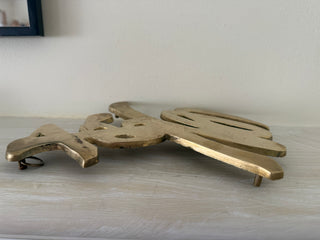 Vintage Brass Chinese Longevity Trivet Wall Hanging