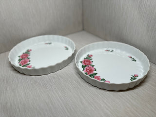 Christineholm Porcelain Rose Tart Pan  Set of 2
