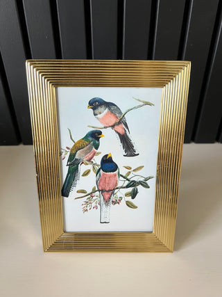 Vintage 5x7 ribbed brass frame