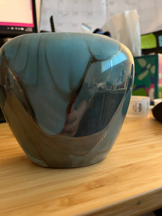 Nielsen Blue Iridescent Small ~4x4  Oval Vase