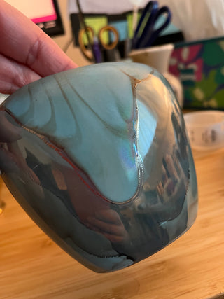 Nielsen Blue Iridescent Small ~4x4  Oval Vase