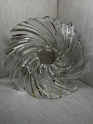 Mikasa Belle Epoque Crystal Low Bowl 13 Swirl Centerpiece Dish Germany Vintage