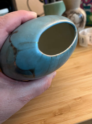Nielsen Blue Iridescent Small ~4x4  Oval Vase