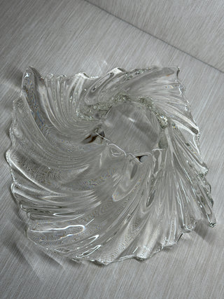 Mikasa Belle Epoque Crystal Low Bowl 13 Swirl Centerpiece Dish Germany Vintage