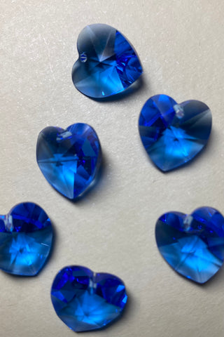 Swarovski Hearts 14mm Sapphire 3pk