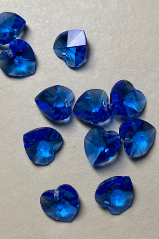 Swarovski Hearts 10mm Sapphire 6 Pack