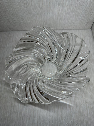 Mikasa Belle Epoque Crystal Low Bowl 13 Swirl Centerpiece Dish Germany Vintage