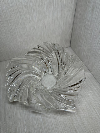Mikasa Belle Epoque Crystal Low Bowl 13 Swirl Centerpiece Dish Germany Vintage