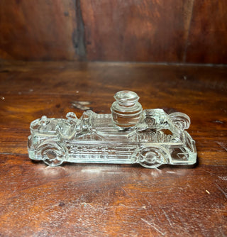 Vtg glass candy container fire engine