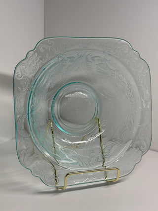 Madrid Aqua Blue Depression Glass 7" Square Salad Soup Bowl Federal Glass