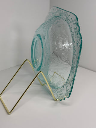 Madrid Aqua Blue Depression Glass 7" Square Salad Soup Bowl Federal Glass
