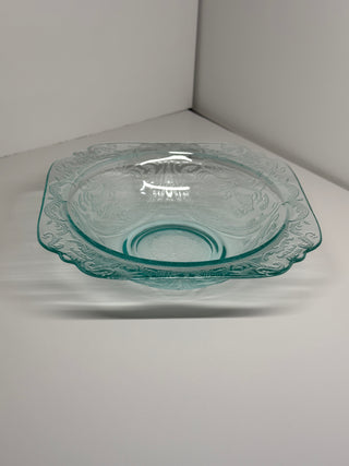 Madrid Aqua Blue Depression Glass 7" Square Salad Soup Bowl Federal Glass