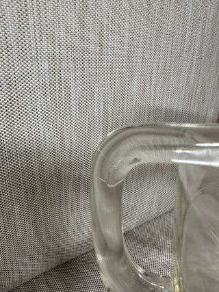 VTG Federal Glass Clear Starburst Pitcher Square Refrigerator Juice Jug As Is