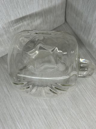 VTG Federal Glass Clear Starburst Pitcher Square Refrigerator Juice Jug As Is