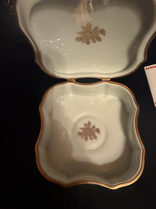 Limoges Gilt Porcelain & Brass with silver & gold details Jewelry Box