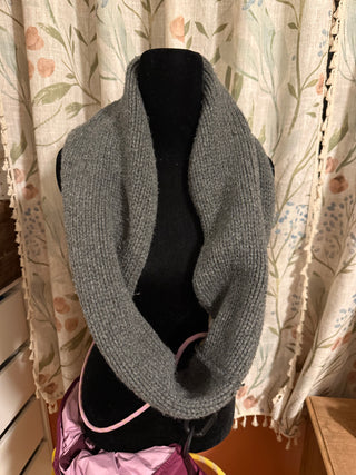 Gray Knit Infinity Scarf