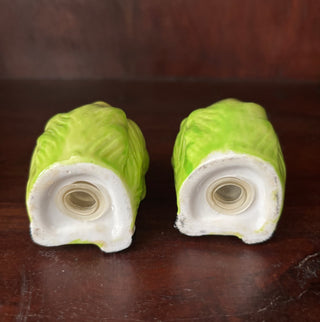 Corn face salt&pepper shakers in basket