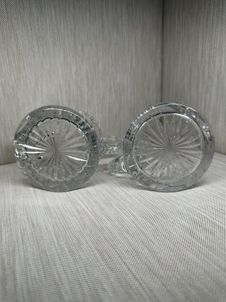 Creamer and Sugar Bowl Set Frosted Flower Petal Cut 3"