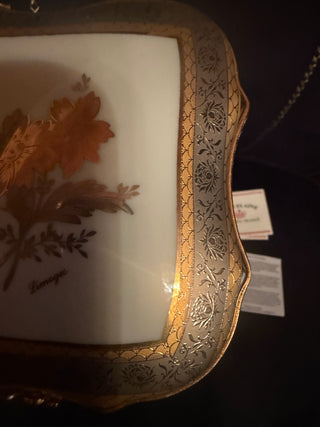 Limoges Gilt Porcelain & Brass with silver & gold details Jewelry Box
