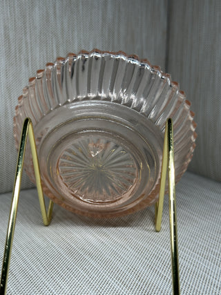 Queen Mary Pink Depression Glass 4.25" Ribbed Berry Bowl