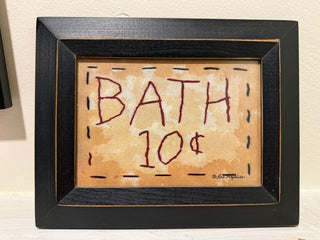 Vintage Bathroom “Bath 10 Cents” Wood Sign