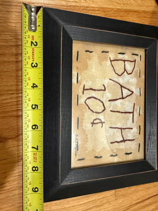 Vintage Bathroom “Bath 10 Cents” Wood Sign