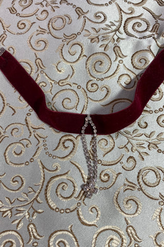 Velvet Chocker with rhinestones - 5/8 inch W