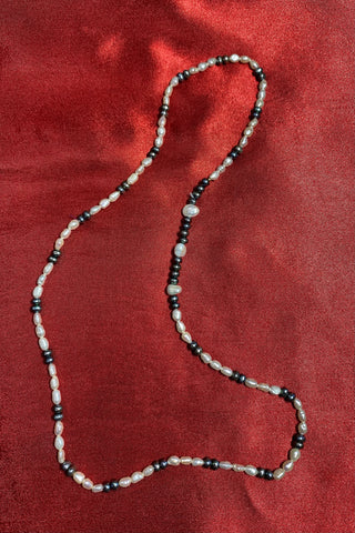 23" Necklace Fresh Water Pearl 4mm w 3 6mm
