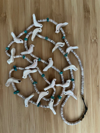 VTG Zuni/Native Bird Fetish Necklace 28 inches B-10