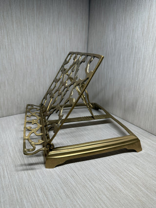 Solid Brass Folding Guest Book Stand Adjustable Tabletop Easel